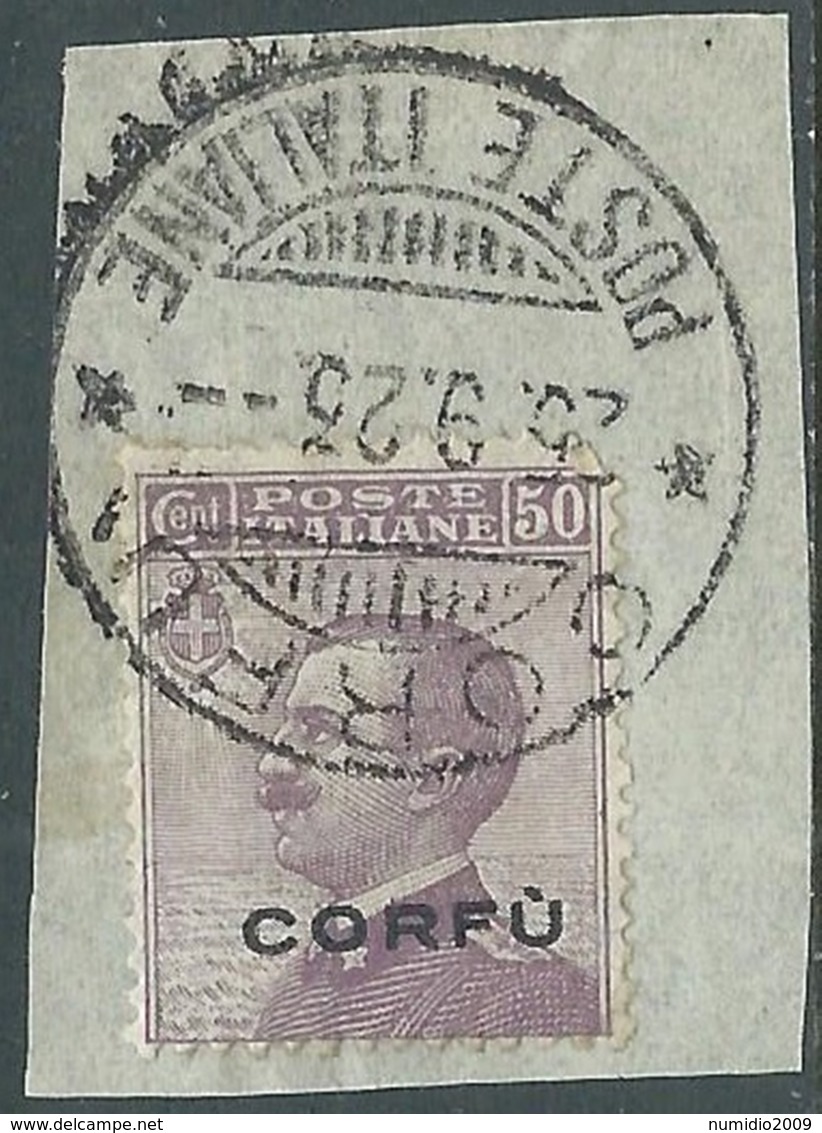 1923 CORFU USATO EFFIGIE 50 CENT - RA28-9 - Corfu