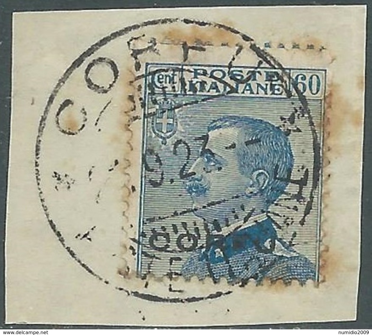 1923 CORFU USATO EFFIGIE 60 CENT - RA28-9 - Korfu