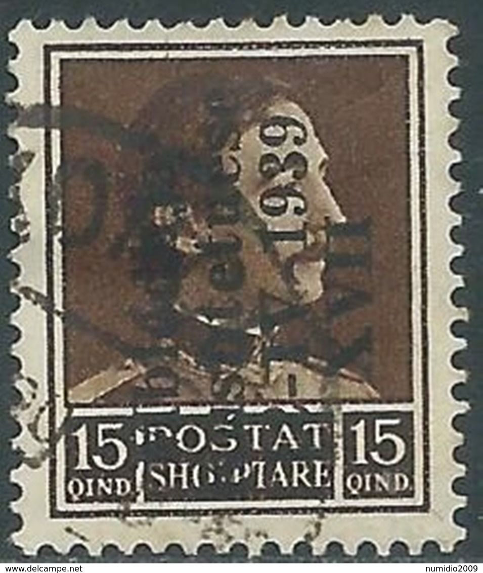 1939 ALBANIA USATO ASSEMBLEA COSTITUENTE 15 Q - RA16 - Albanië