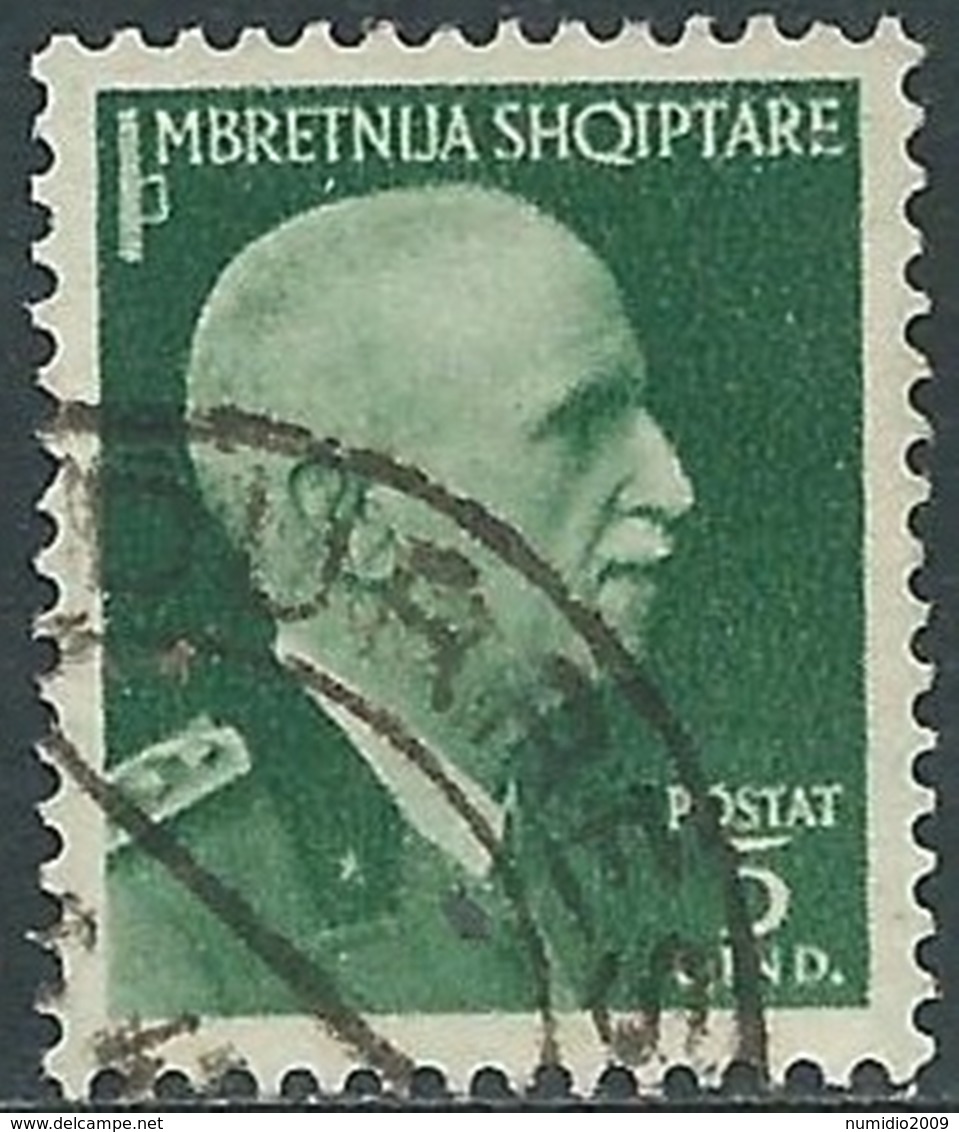 1939-40 ALBANIA USATO SERIE ORDINARIA 5 Q - RA16-2 - Albanie