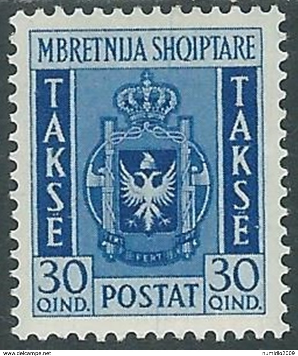 1940 ALBANIA SEGNATASSE STEMMA ALBANESE 30 Q MH * - RA26-3 - Albanië