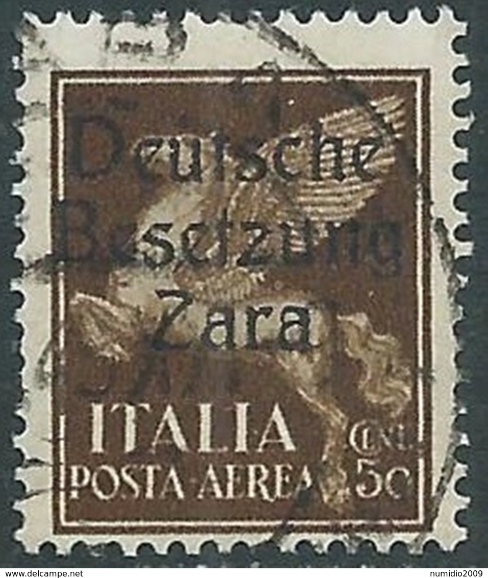 1943 OCCUPAZIONE TEDESCA ZARA POSTA AEREA USATO 50 CENT - RA14 - Occ. Allemande: Zante