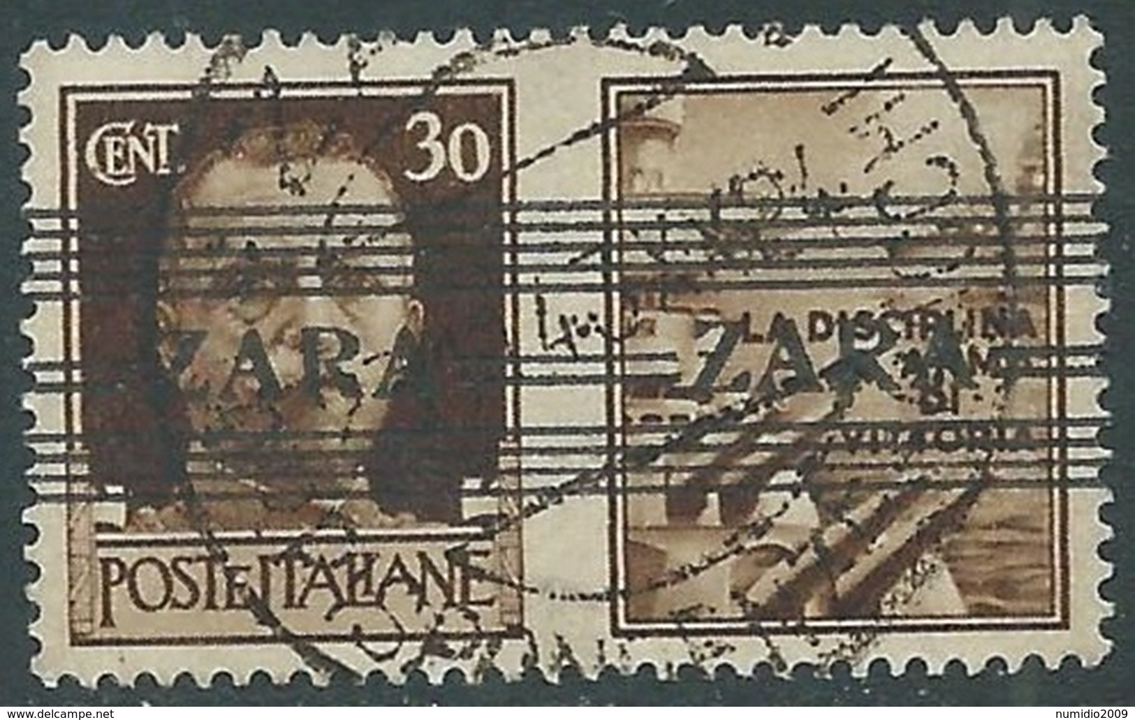 1943 OCCUPAZIONE TEDESCA ZARA USATO SOPRASTAMPATO ZARA 30 CENT - RA18-5 - Ocu. Alemana: Zante