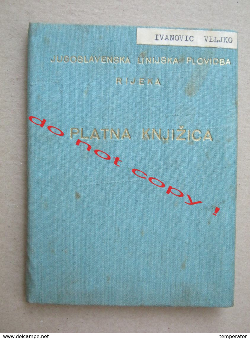 Croatia / Rijeka - Jugoslovenska Linijska Plovidba, Yugoslav Liner Shipping, Booklet With Seal: Belgrade Dubrov ( 1958 ) - Other & Unclassified