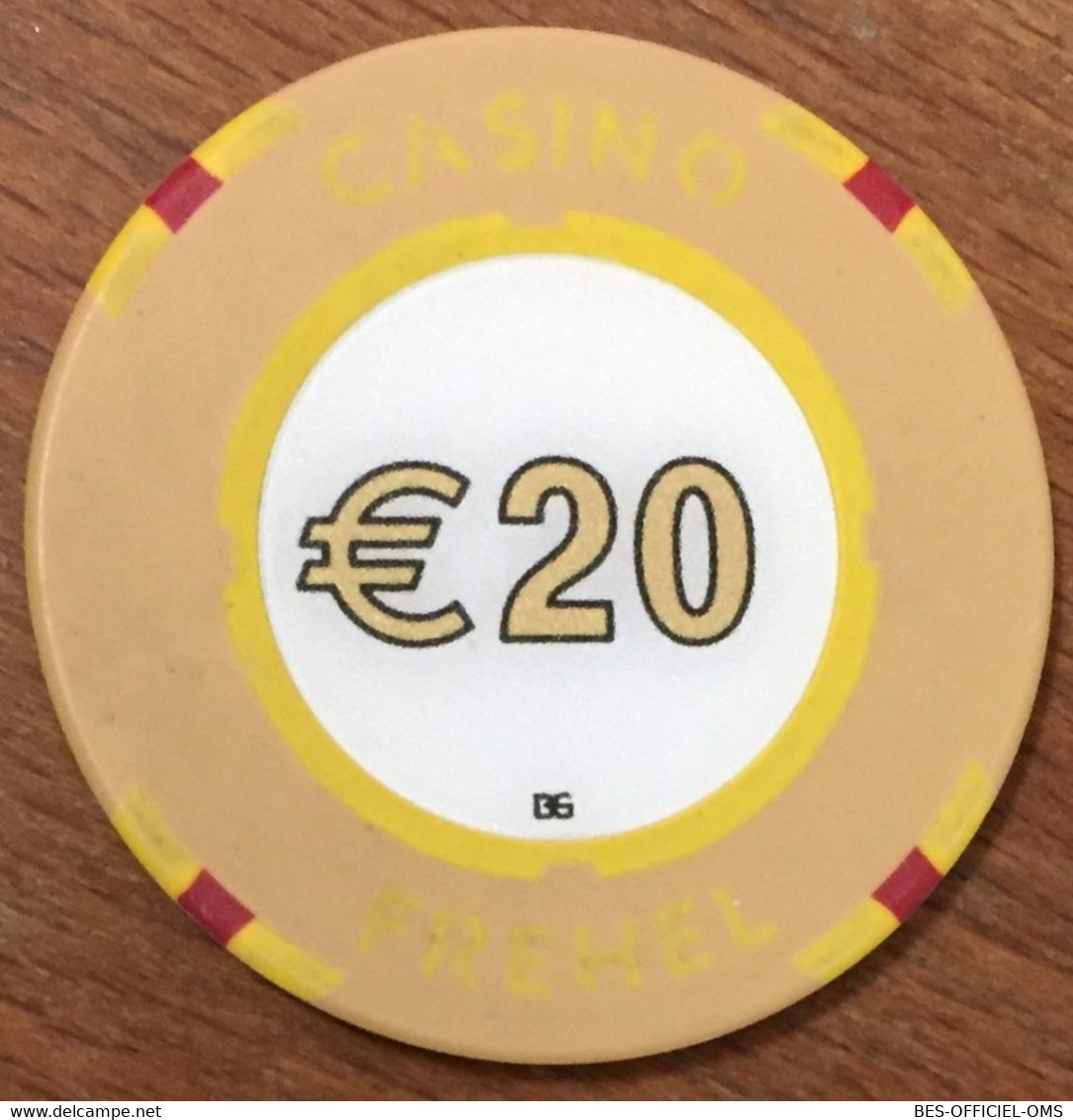 22 FREHEL CASINO JETON DE 20 EUROS CHIP COINS TOKENS GAMING - Casino