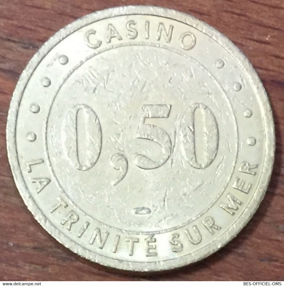 56 LA TRINITÉ SUR MER GROUPE PARTOUCHE JETON DE 0,5 CENT MONNAIE DE PARIS SLOT MACHINE EN MÉTAL CHIP COIN TOKEN - Casino