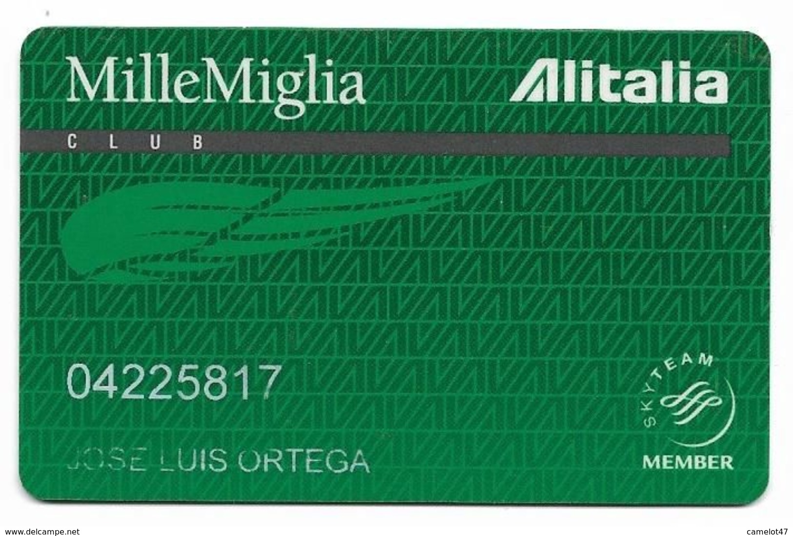 Alitalia, Frequent Flyer Rewards Card, # Airlines-17a - Cartes De Crédit (expiration Min. 10 Ans)