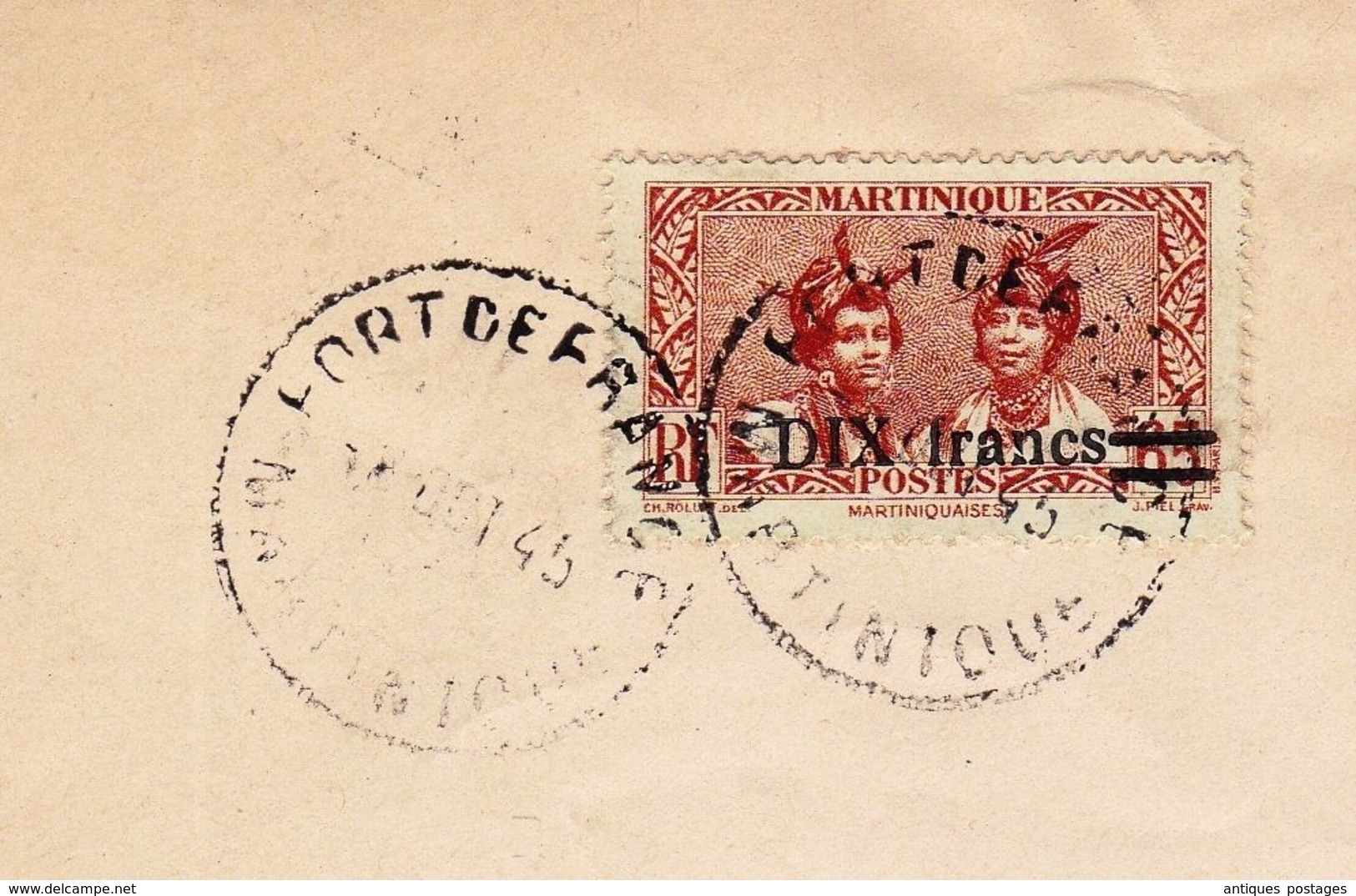 Lettre Recommandée 1945 Fort De France La Martinique New York USA - 1876-1878 Sage (Type I)