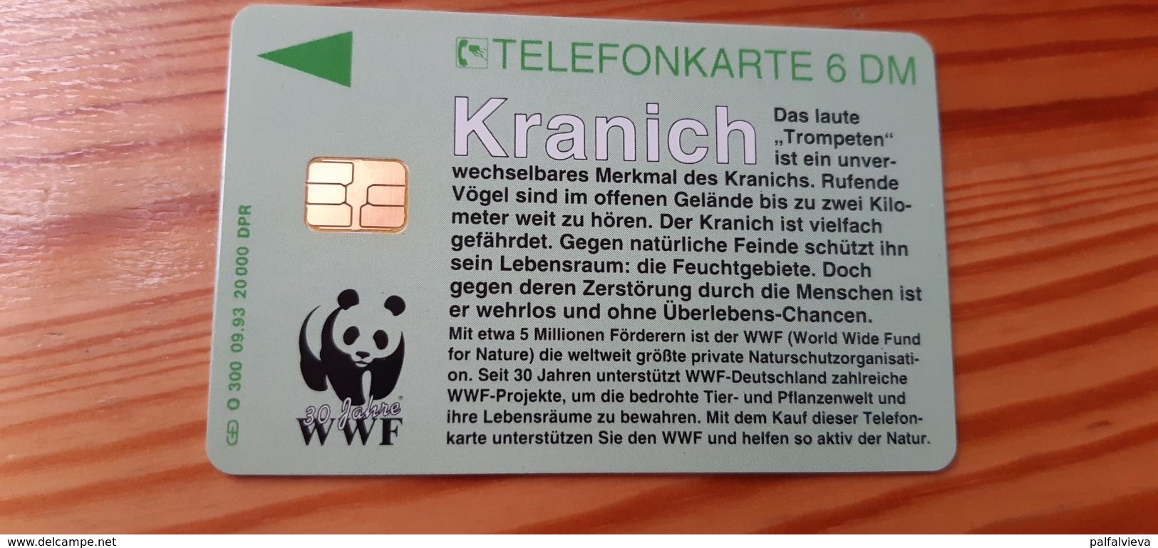 Phonecard Germany O 300 09.93. WWF, Bird, 20.000 Ex.MINT! - O-Series : Séries Client