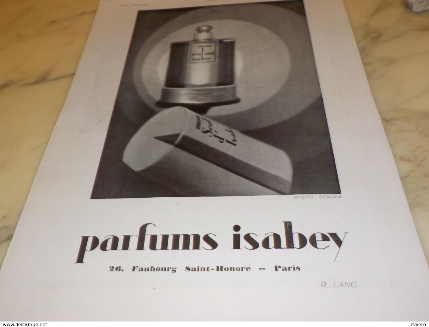 ANCIENNE PUBLICITE PARFUM MON SEUL AMI DE ISABEY  1930 - Advertising