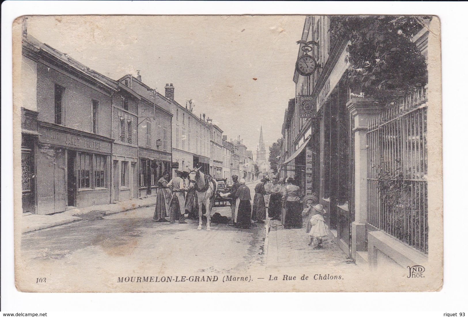 103 MOURMELON-LE-GRAND - La Rue De Châlon (carte Dans Son Jus) - Mourmelon Le Grand