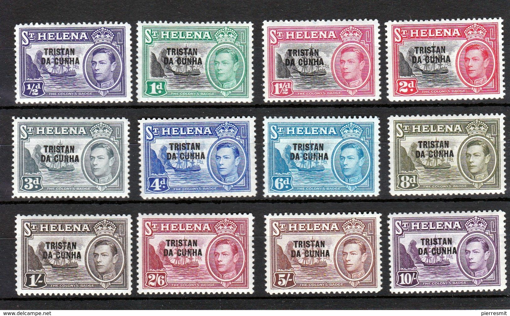 Tristan Da Cunha - Mint With Very Faint Traces Of Hinge Remains, Stamps Of St Helena Optd "Tristan Da Cunha" - Tristan Da Cunha