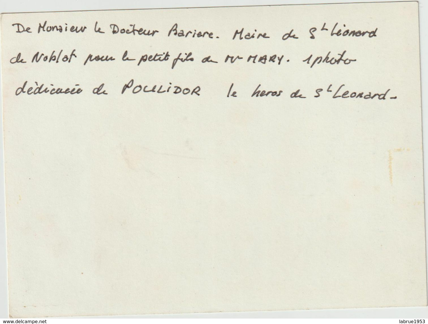 Raymond Poulidor  ; équipe Gan Mercier ; Carte Dédicassée (D.8303 ) - Altri & Non Classificati