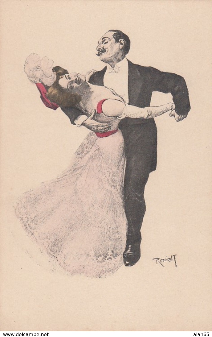 Reznicek Artist Signed Image Couple Dances Simplicissimus Ser 1 No. 1 C1900s/10s Vintage Postcard - Reznicek, Ferdinand Von