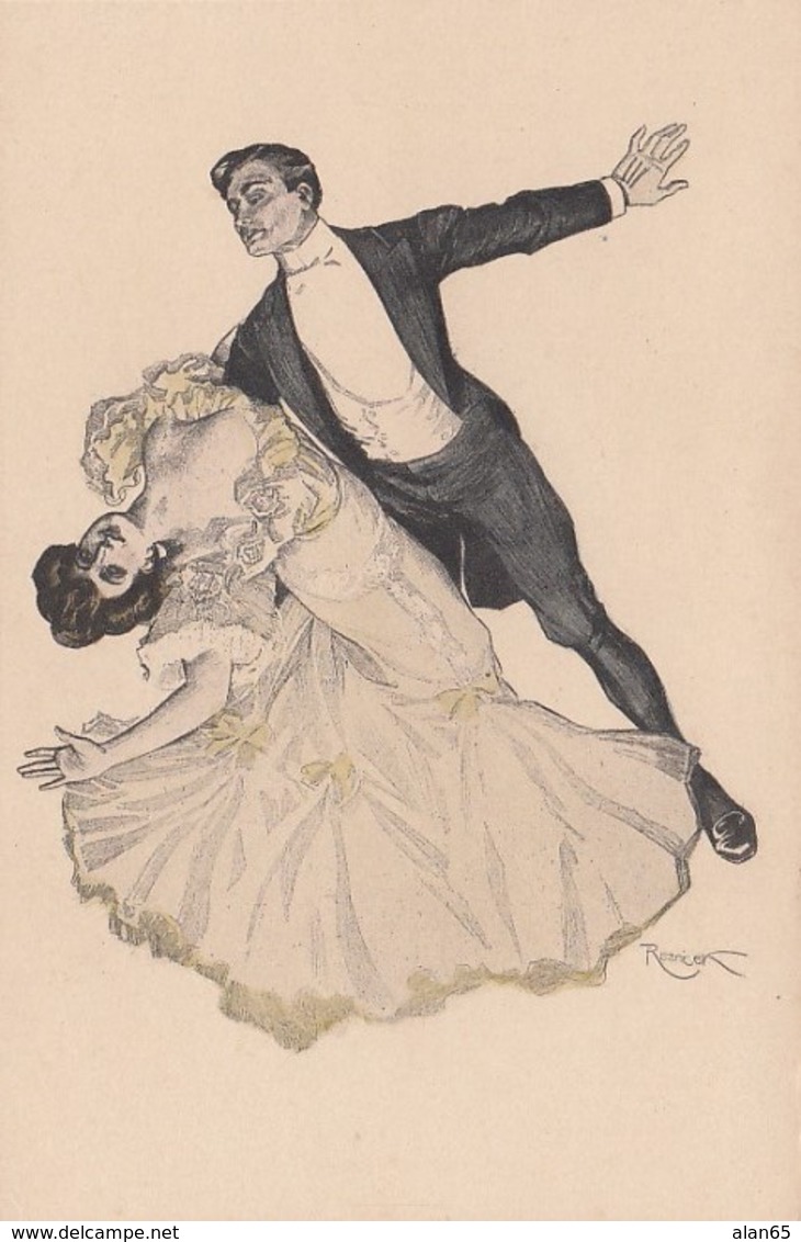 Reznicek Artist Signed Image Couple Dances Simplicissimus Series V No. 2 C1900s/10s Vintage Postcard - Reznicek, Ferdinand Von