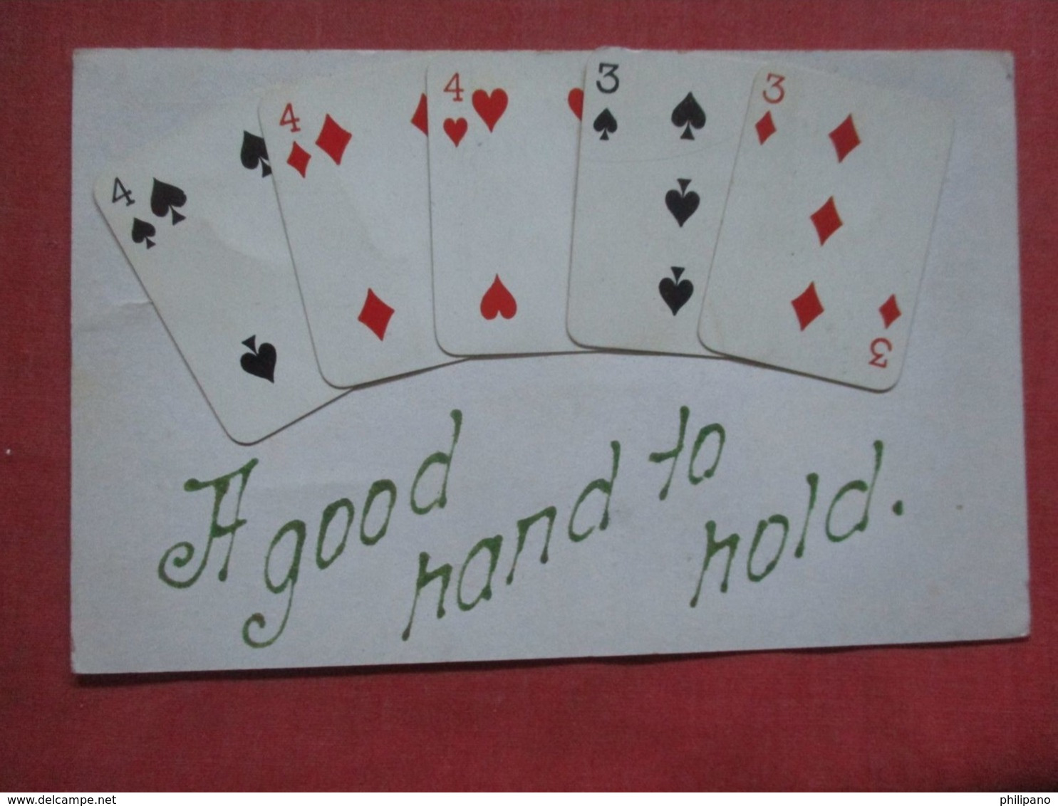 Playing Cards  Cards Attached To Card  A Good Hand To Hold   Ref 4273 - Cartes à Jouer