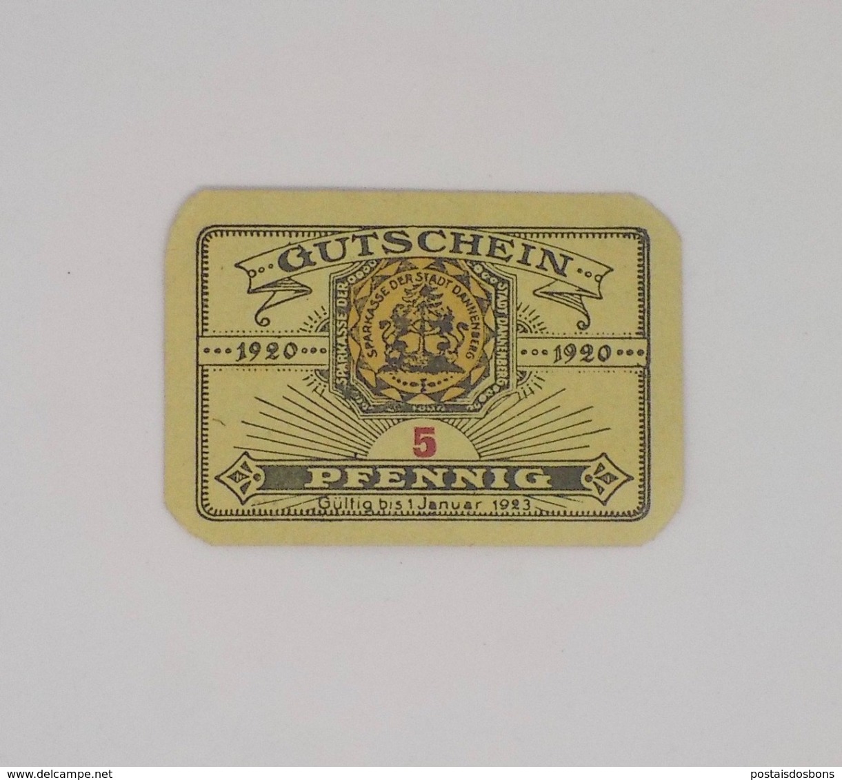 Cx13 B) Gutechein 1920 5 Pfenning 4xc.5,5cm Allemagne Germany Deutschland - Non Classés