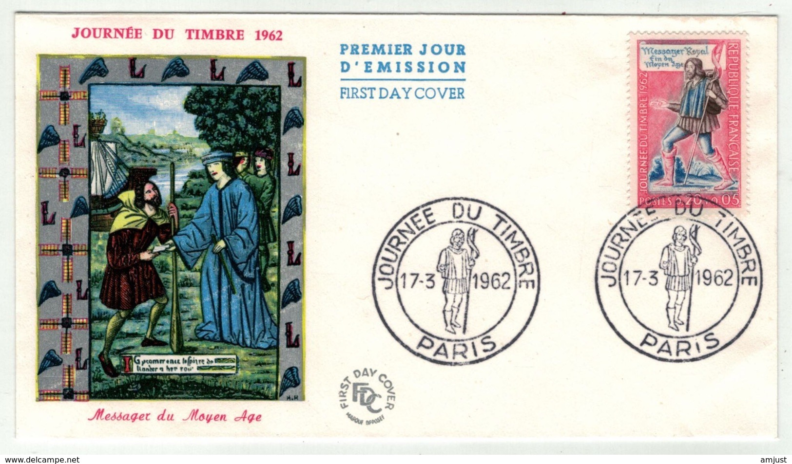 France // FDC // Journée Du Timbre 1962 Paris - 1960-1969