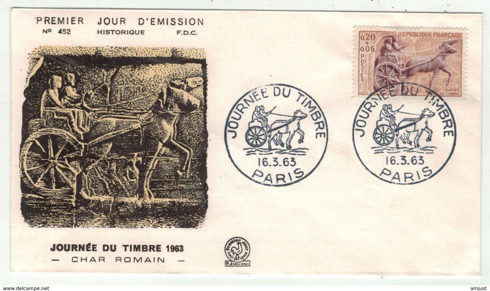 France // FDC // Journée Du Timbre 1963 Paris - 1960-1969