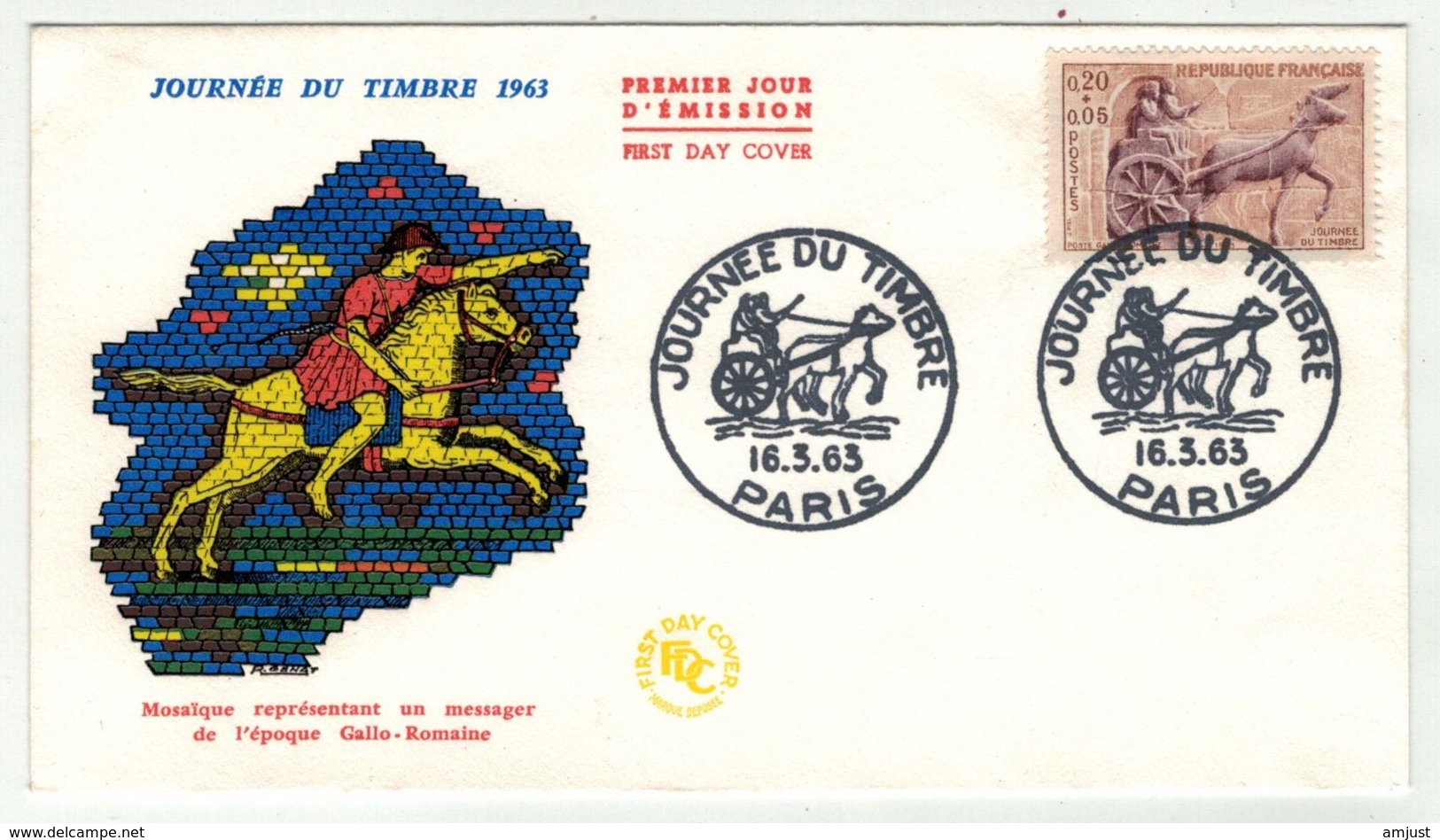 France // FDC // Journée Du Timbre 1963 Paris - 1960-1969