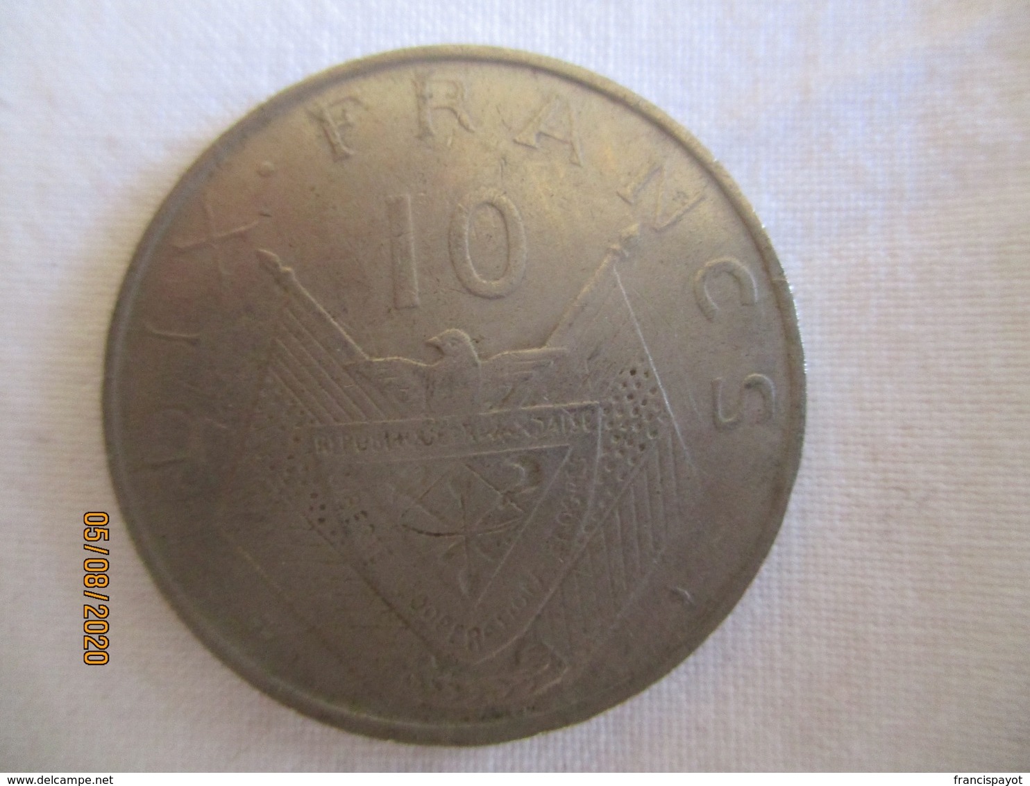 Rwanda: 10 Francs 1964 - Rwanda