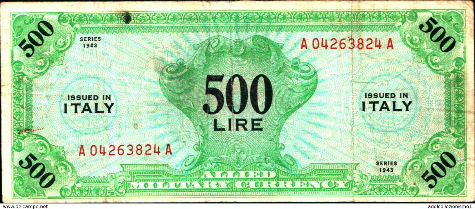 19788) Banconota Da 500 LIRE AM (ITALIANO) SERIE 1943 Banconota Non Trattata Senza Tagli O Buchi.vedi Foto - Occupation Alliés Seconde Guerre Mondiale