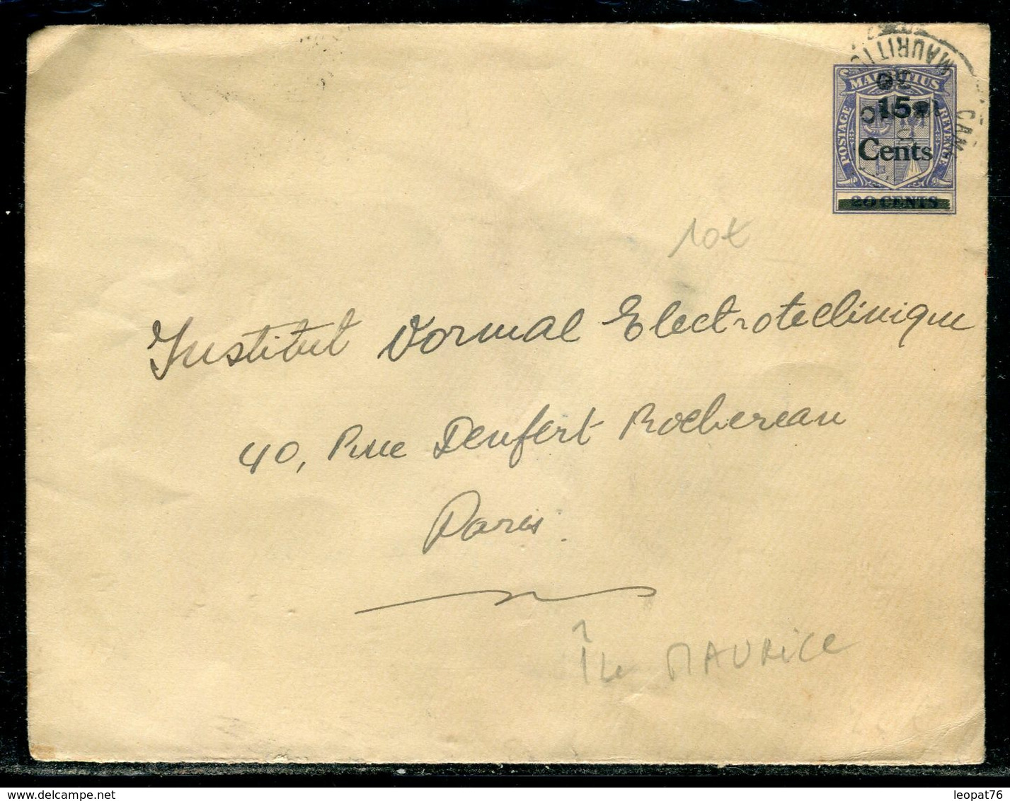 Maurice -  Entier Postal  Surchargé Pour La France En 1930 - Prix Fixe !!!!! - Réf A 66 - Mauritius (...-1967)