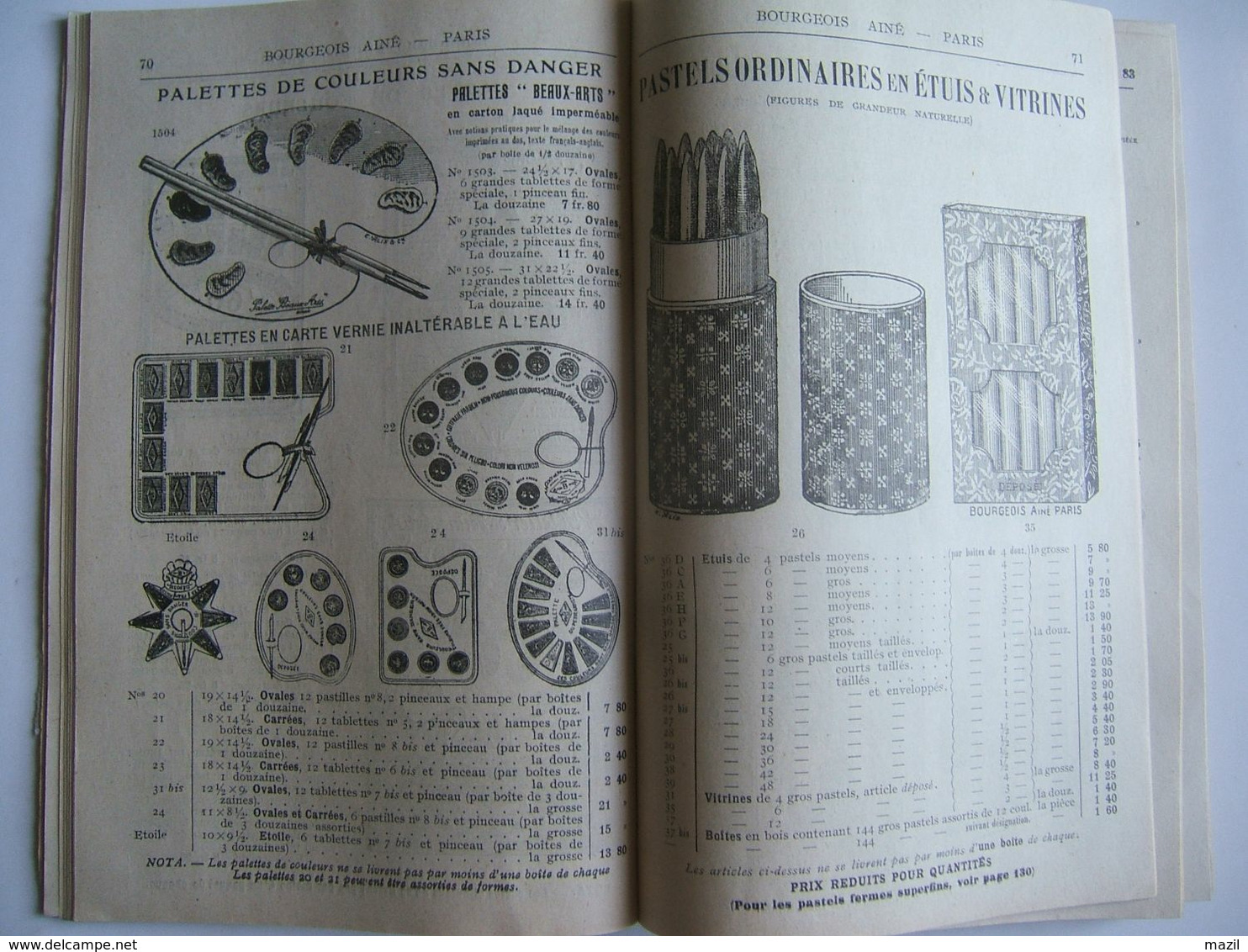 Catalogue Bourgeois Ainé 1917  : Couleurs Fines & Matériels D'artistes (Usines à Paris,Montreuil & Senon Meuse ) - 1900 – 1949