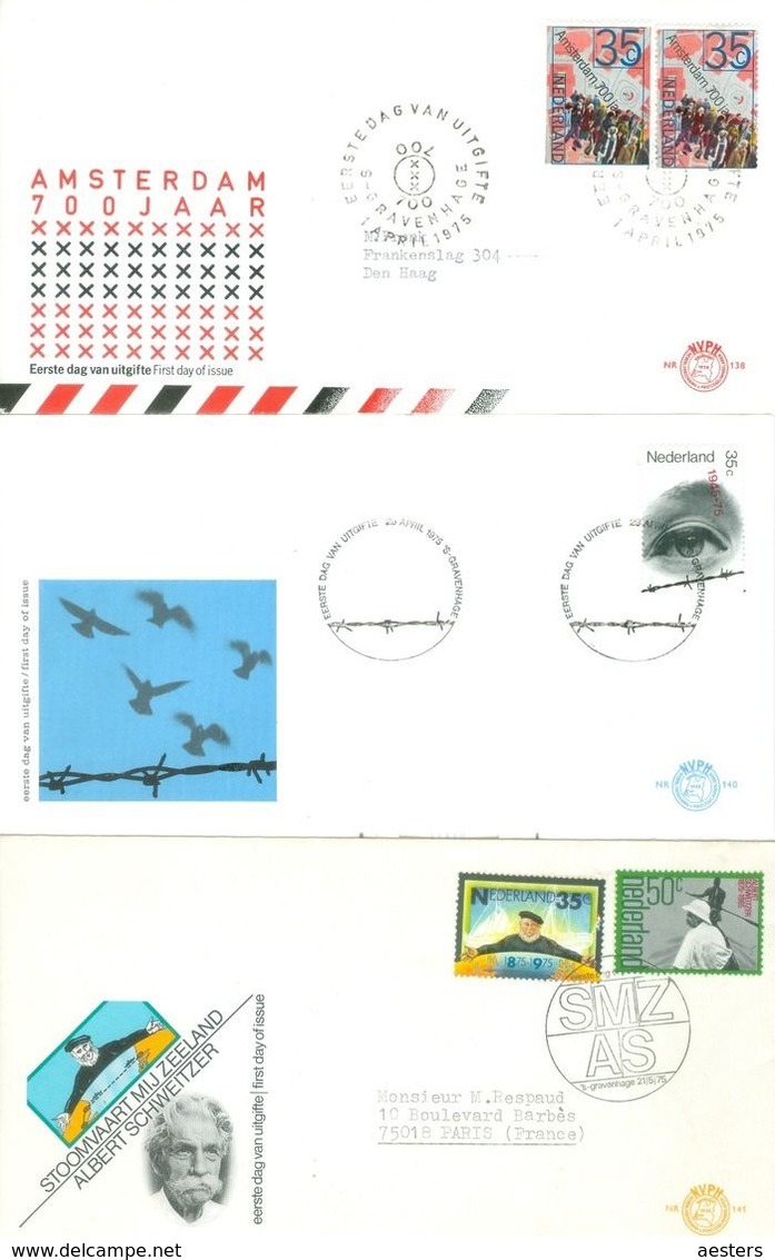 Netherlands; 10 Different FDC, 1975-1979. (4 Scans) - FDC