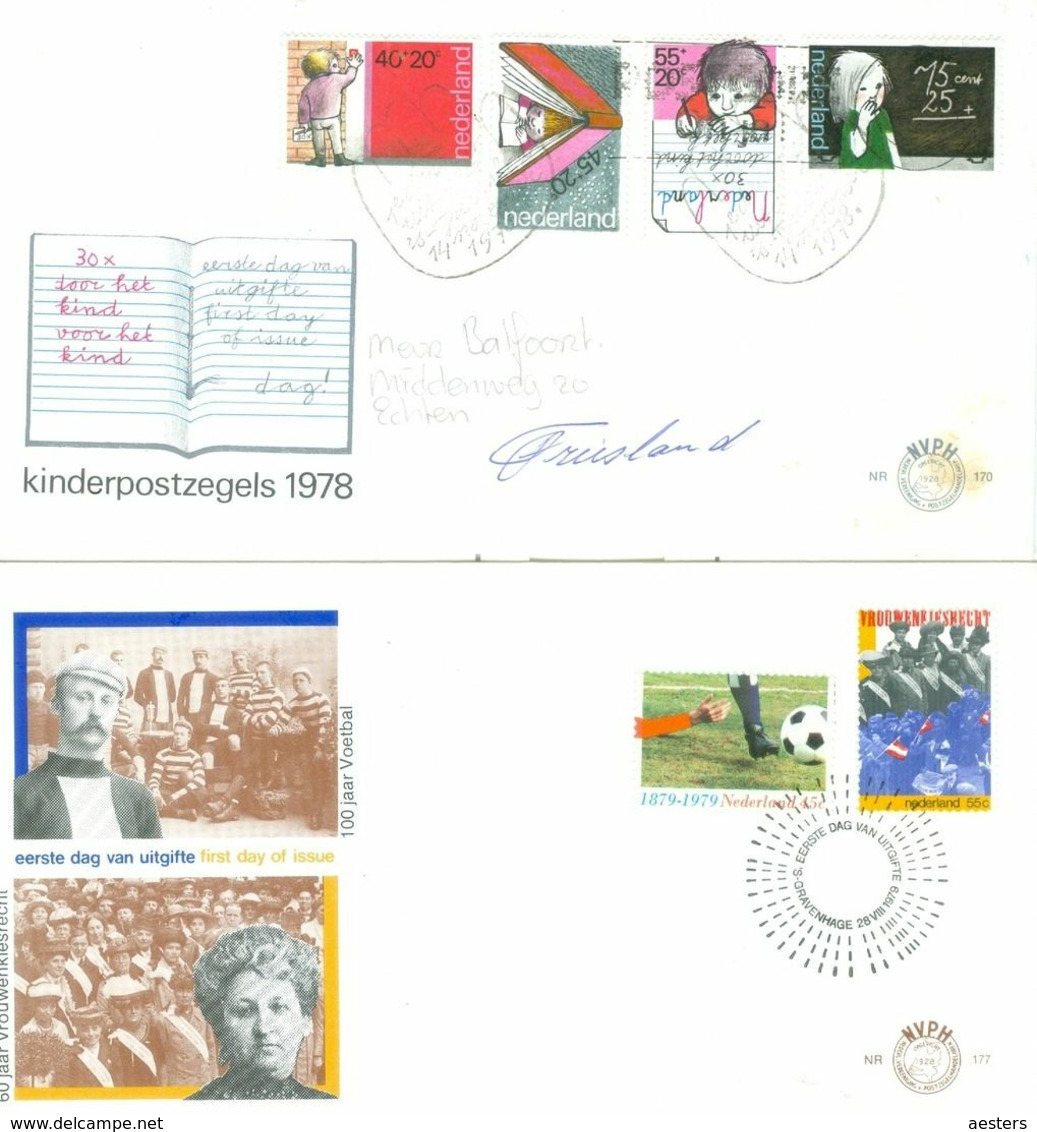 Netherlands; 10 Different FDC, 1975-1979. (4 Scans) - FDC