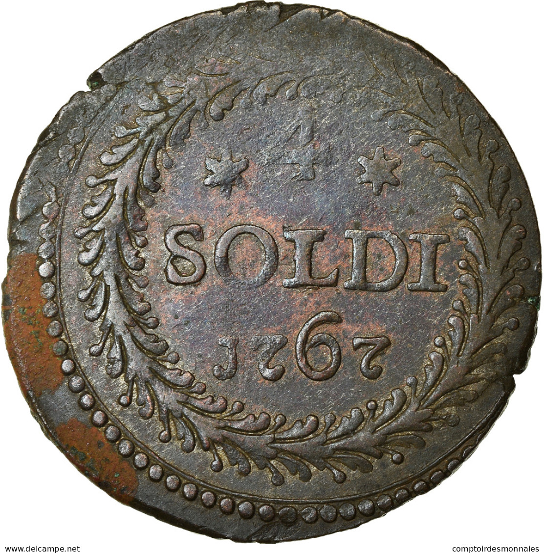 Monnaie, États Italiens, CORSICA, General Pasquale Paoli, 4 Soldi, 1767 - Korsika (1736-1768)