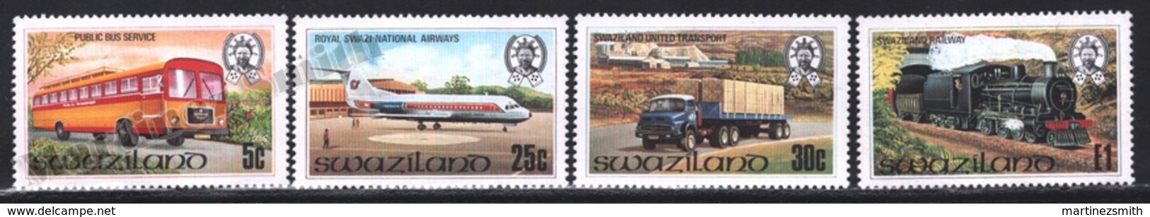 Swaziland 1981 Yvert 364-67, Transport. Bus, Plane, Truck & Train - MNH - Swaziland (1968-...)