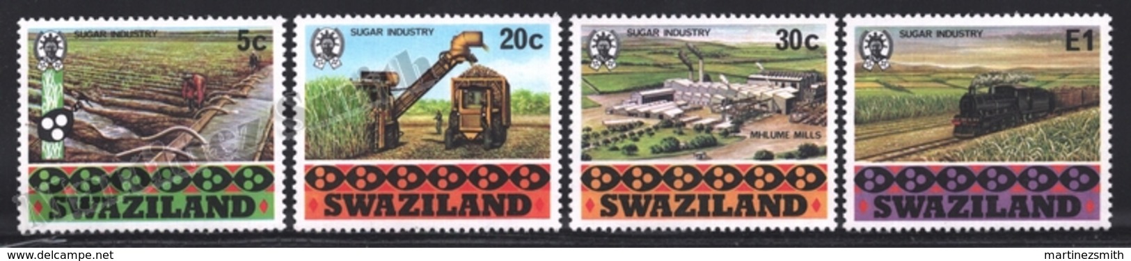 Swaziland 1982 Yvert 404-07, Agriculture. Sugar Industry. Train - MNH - Swaziland (1968-...)