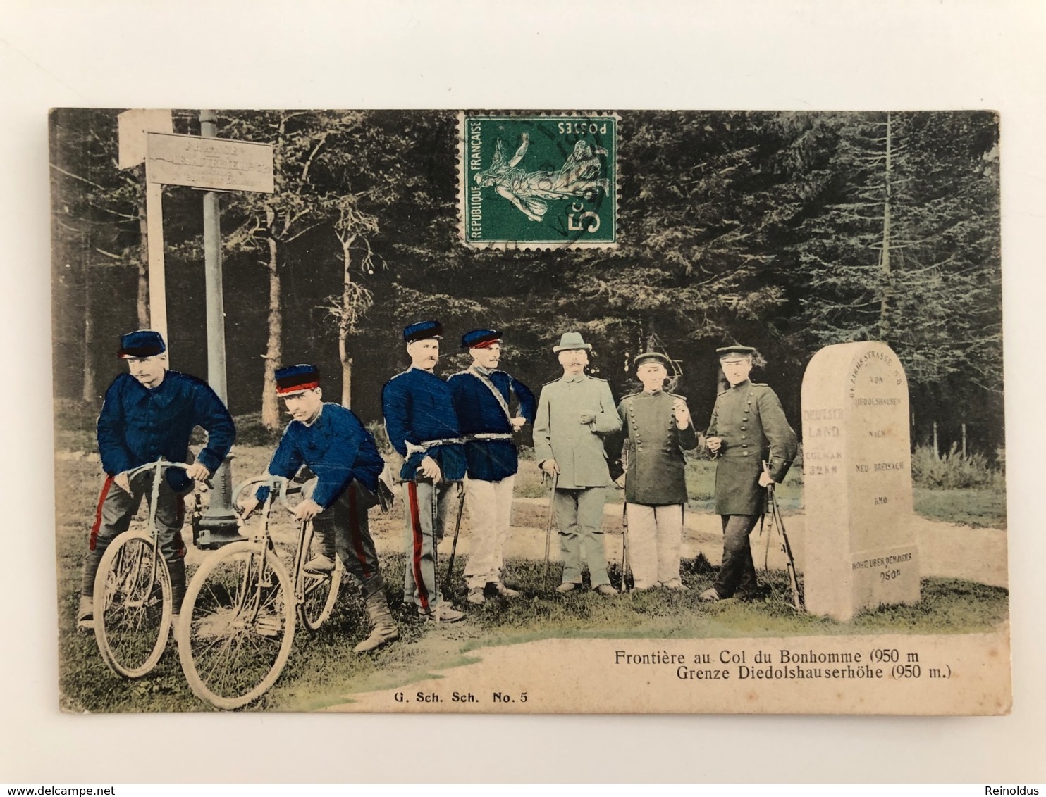 Ak Cp Frontiere Au Col Du Bonhomme Diedolshauserhohe 1908 - Dogana