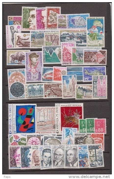 1974-FRANCE-ANNEE COMPLETE 1974**.47 TIMBRES - 1970-1979