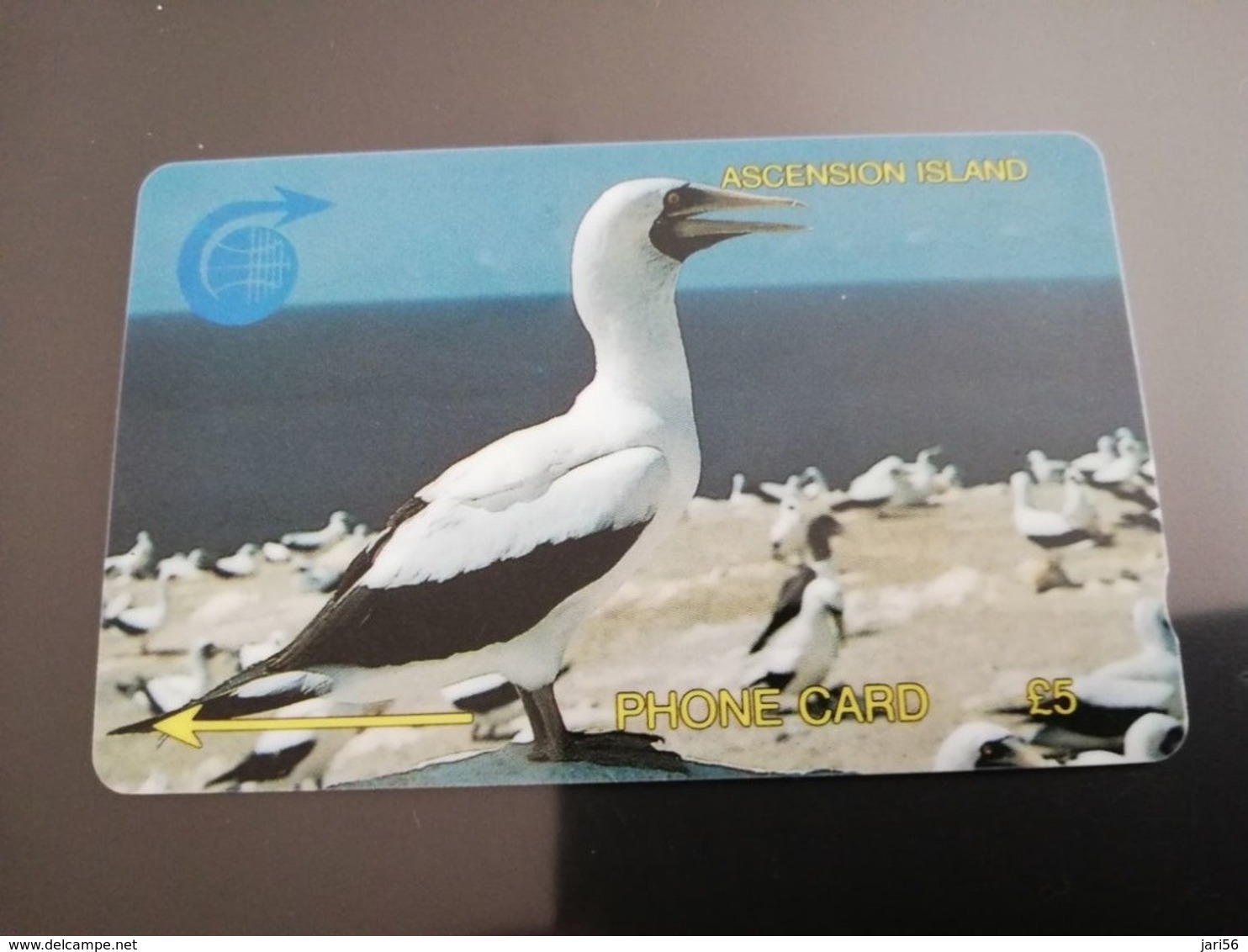 ASCENSION ISLAND   5 Pound Bird  White BOOBY BIRD 5CASA / WHITE STRIP/   MINT Old  Logo C&W **2946** - Ascension (Insel)