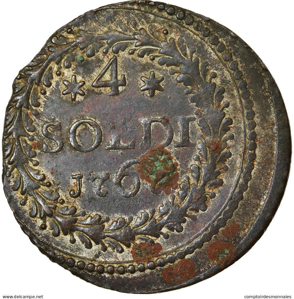 Monnaie, États Italiens, CORSICA, General Pasquale Paoli, 4 Soldi, 1767 - Corsica (1736-1768)