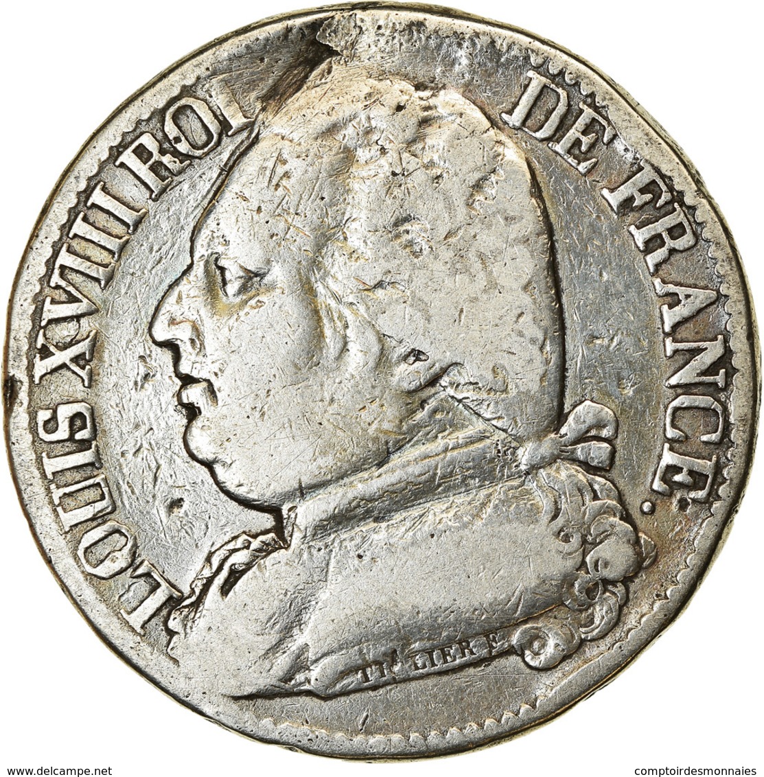 Monnaie, France, Louis XVIII, 5 Francs, 1814, Paris, TB, Argent, Gadoury:591 - Andere & Zonder Classificatie