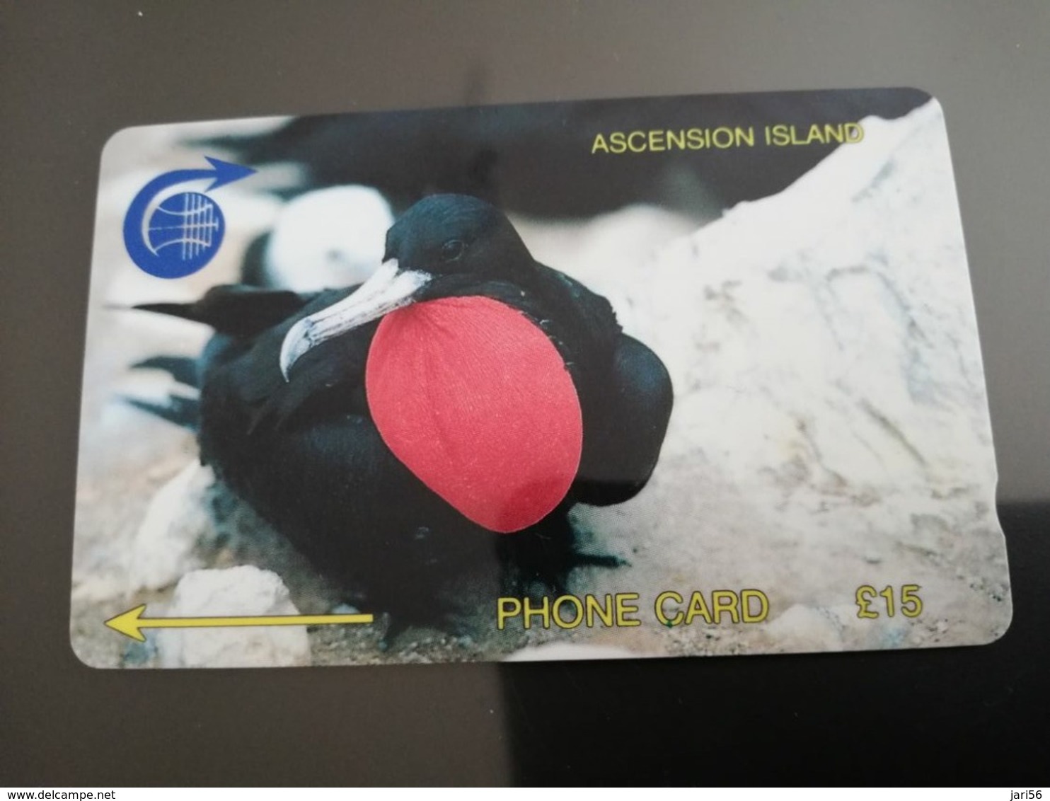 ASCENSION ISLAND   15 Pound Bird  3CASC  FRIGATE BIRD   MINT Old  Logo C&W **2952** - Ascension (Insel)