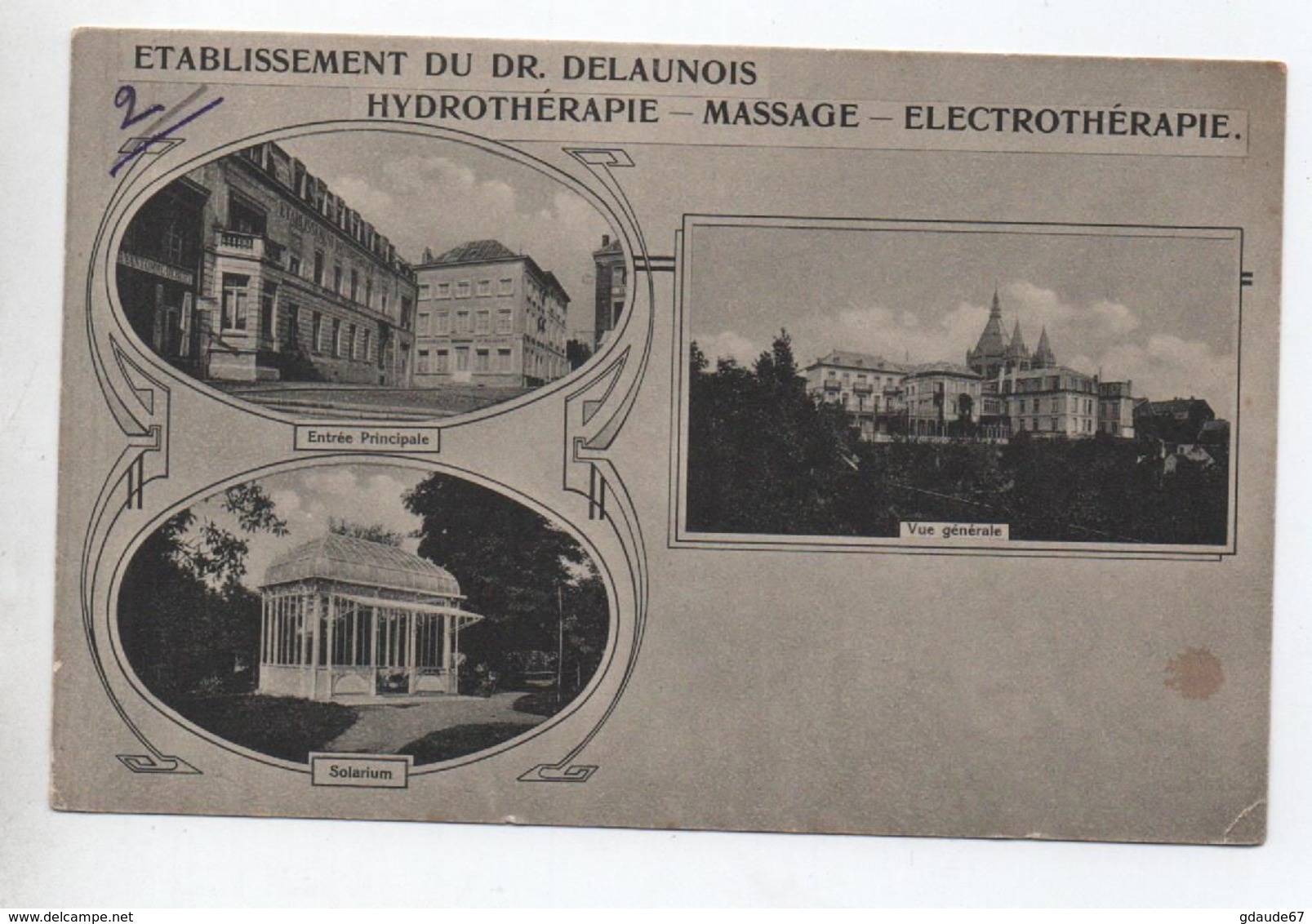 BONSECOURS PERUWELZ - ETABLISSEMENT Du DR. DELAUNOIS - Hydrothérapie - Massage - Electrothérapie - Solarium - Péruwelz