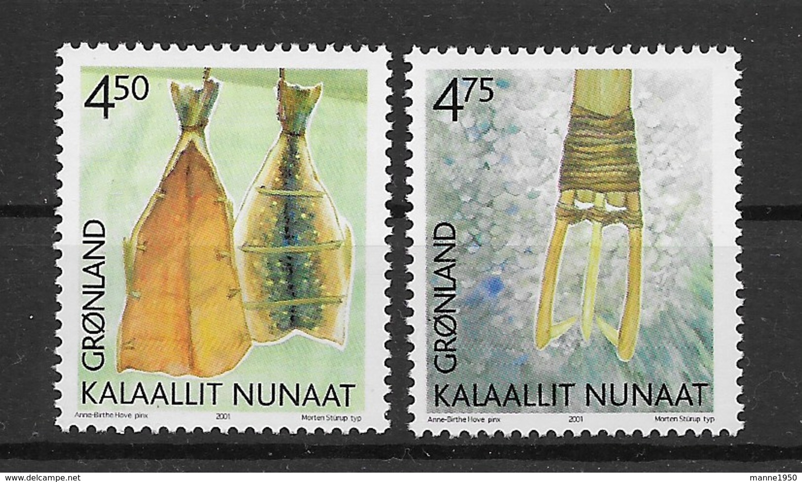 Grönland 2001 Kultur Mi.Nr. 366/67 Kpl. Satz ** - Unused Stamps