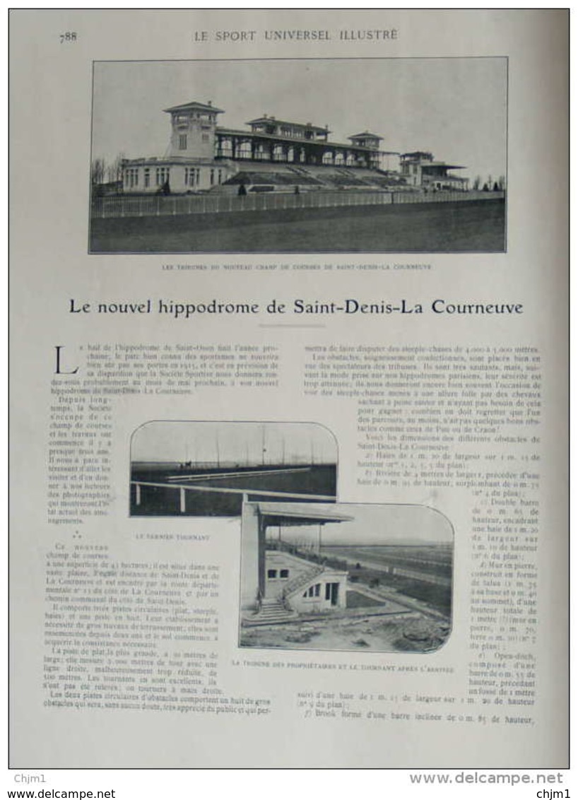 Le Nouvel Hippodrome De Saint-Denis-La Courneuve  - Page Original - 1913 - Historische Dokumente