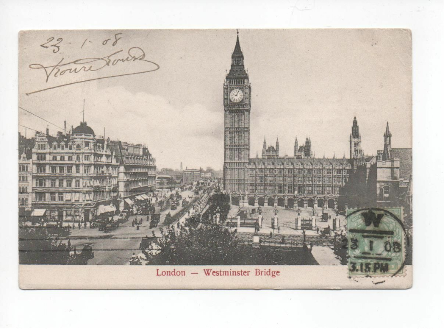 Westminster  Bridge      -    Posted  1908 - Otros & Sin Clasificación