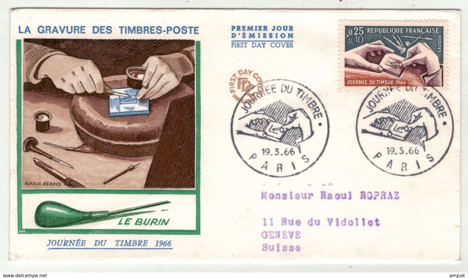 France // FDC // Journée Du Timbre 1966 Paris - 1960-1969