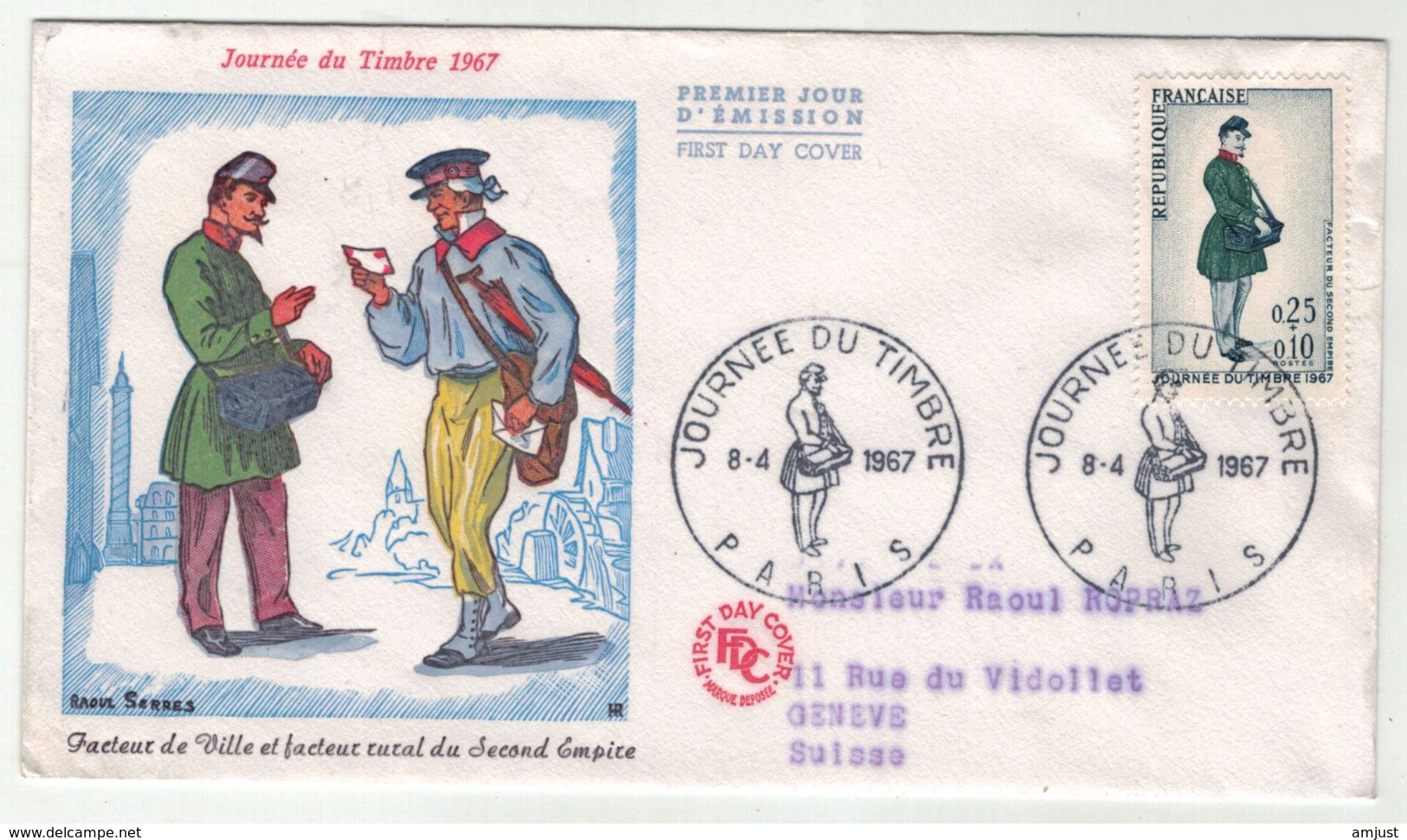 France // FDC // Journée Du Timbre 1967 Paris - 1960-1969