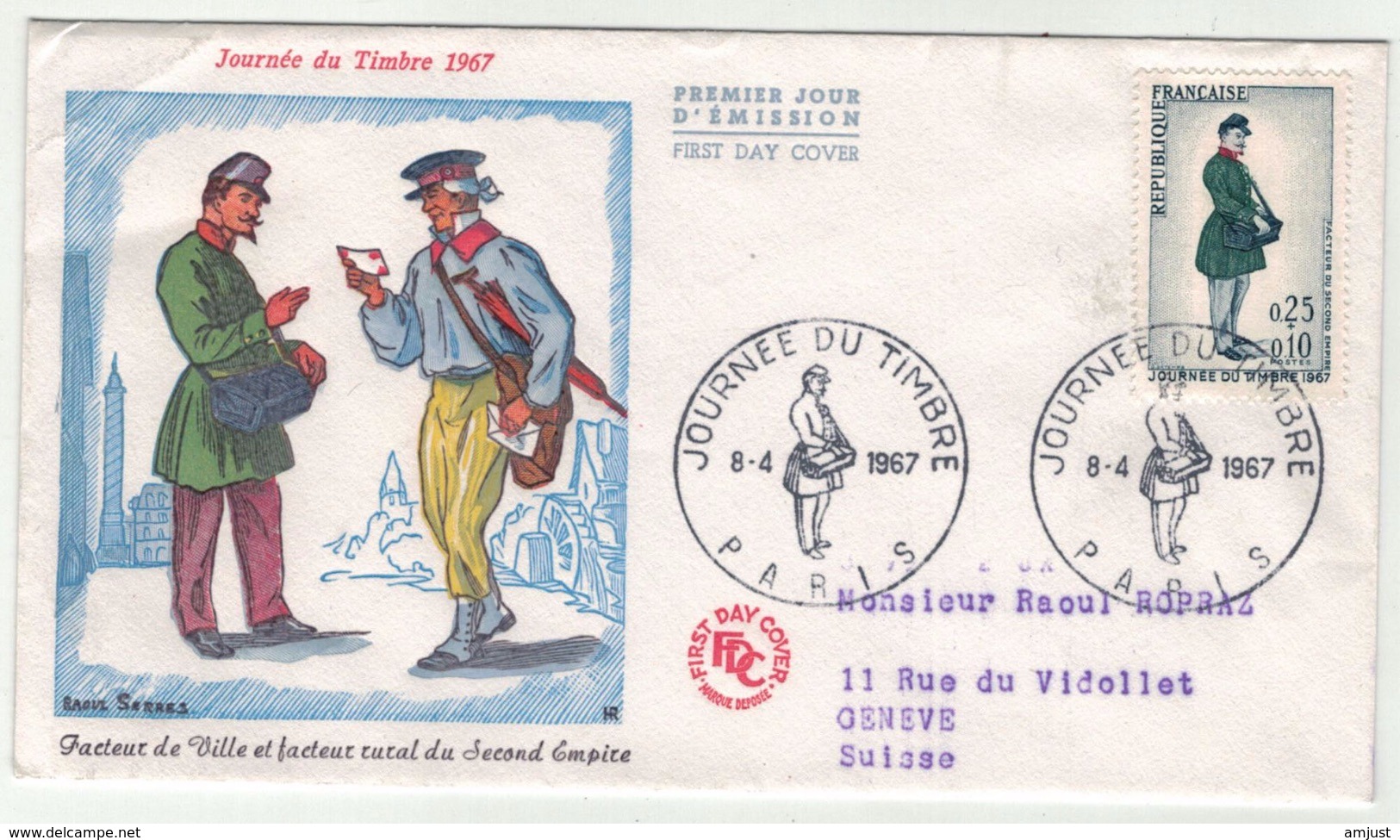 France // FDC // Journée Du Timbre 1967 Paris - 1960-1969