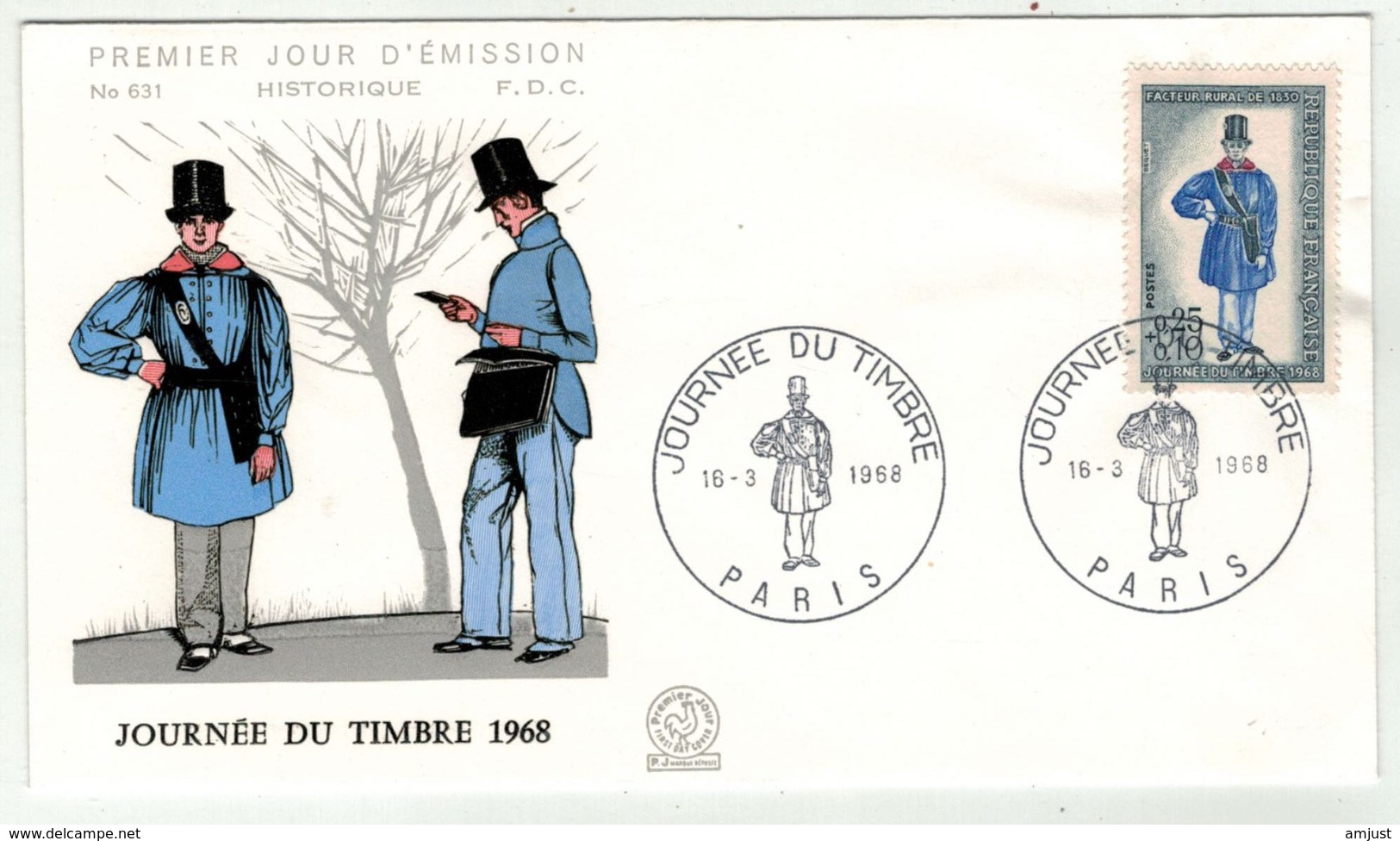 France // FDC // Journée Du Timbre 1968 Paris - 1960-1969