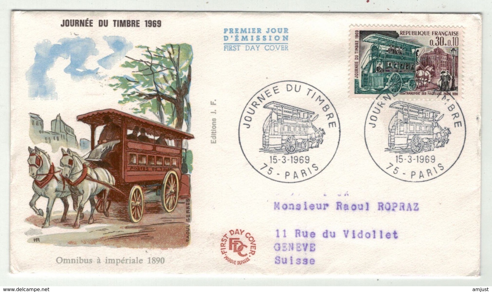 France // FDC // Journée Du Timbre 1969 Paris - 1960-1969