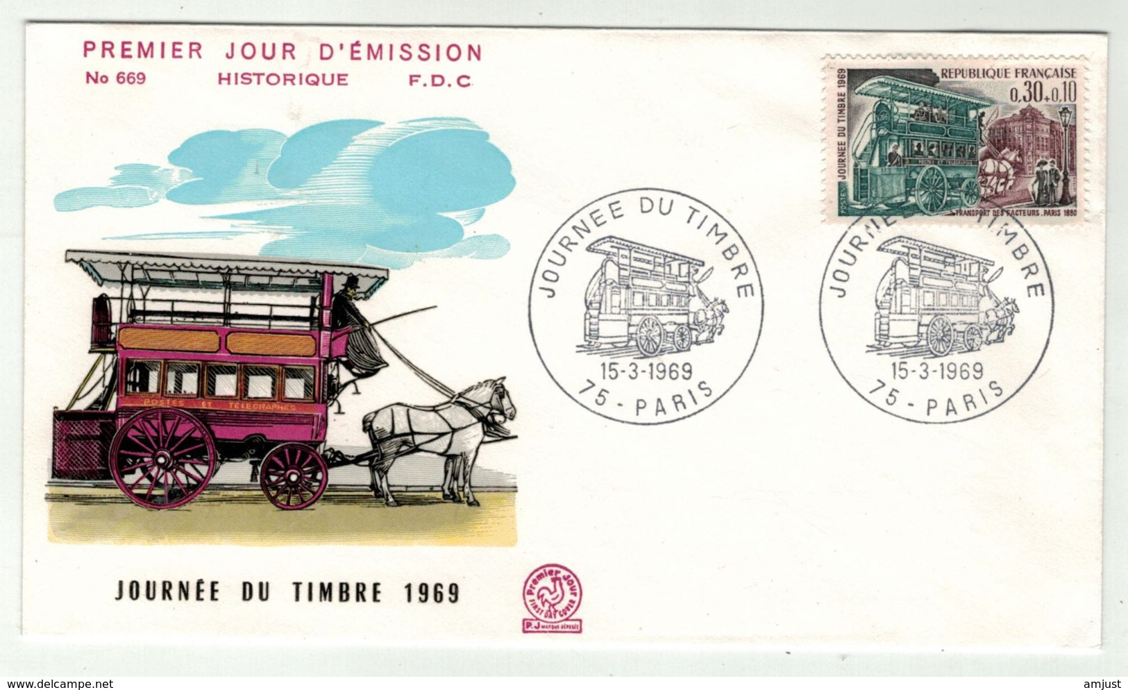 France // FDC // Journée Du Timbre 1969 Paris - Sin Clasificación