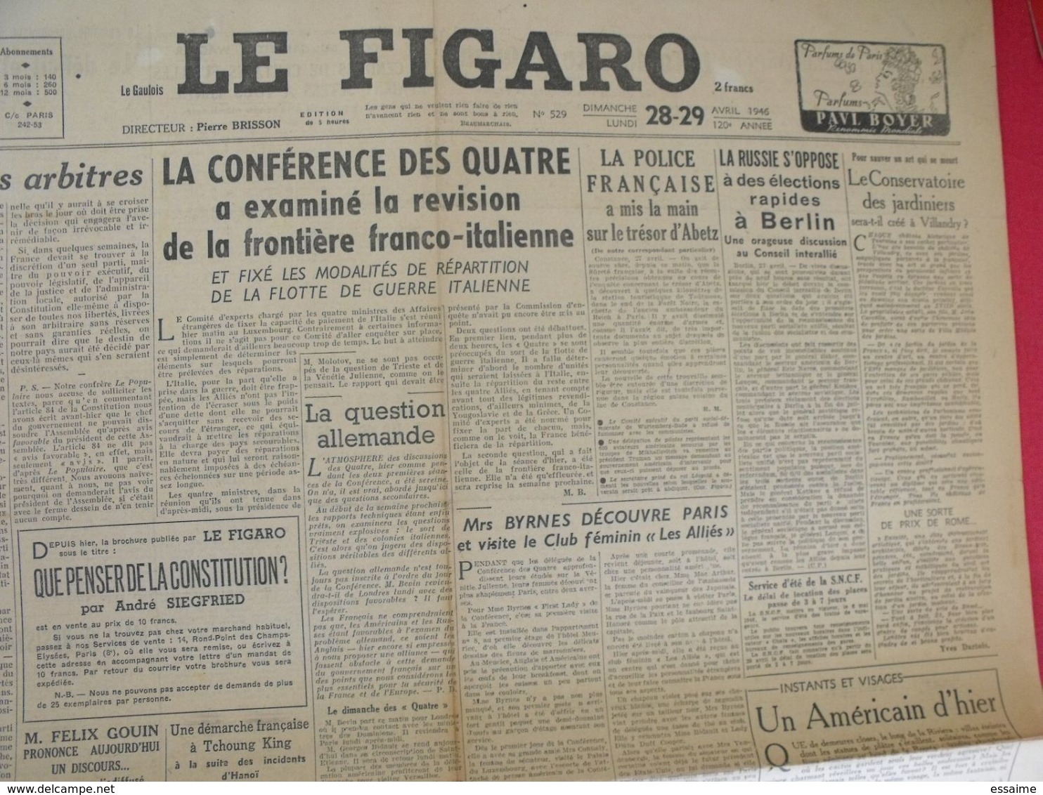 3 N° Du Journal Le Figaro De 1946. Berlin Bromberger Guermantes Clara Petacci Hanoï Nuremberg Streicher De Gaulle - Andere & Zonder Classificatie